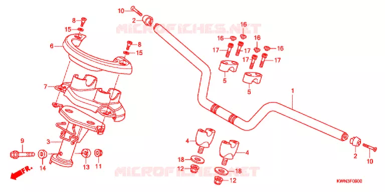 GUIDON - CARENAGE Honda SCOOTER 125 PCX 2013  WW125EX2D