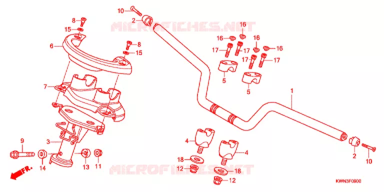 GUIDON - CARENAGE Honda SCOOTER 125 PCX 2013  WW125D