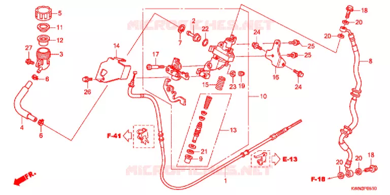 MAITRE-CYLINDRE DE FREIN (CBS) Honda SCOOTER 125 PCX 2013  WW125D