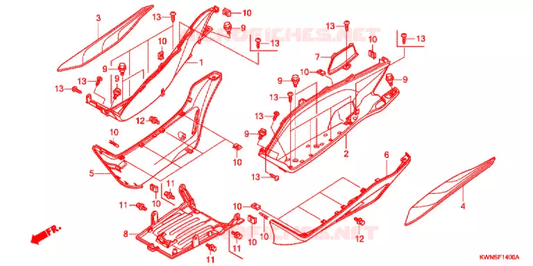 MARCHE PIEDS Honda SCOOTER 125 PCX 2010  WW125SB
