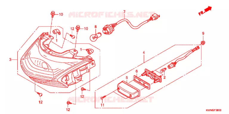 FEU ARRIERE Honda SCOOTER 125 PCX 2013  WW125SD