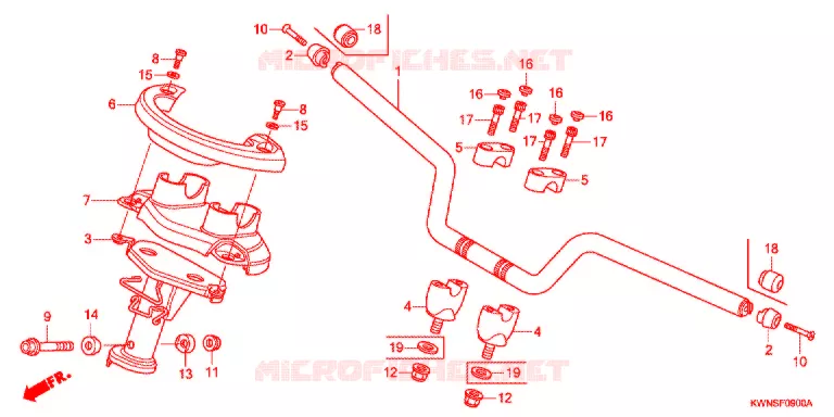 GUIDON - CARENAGE Honda SCOOTER 125 PCX 2014  WW125SD