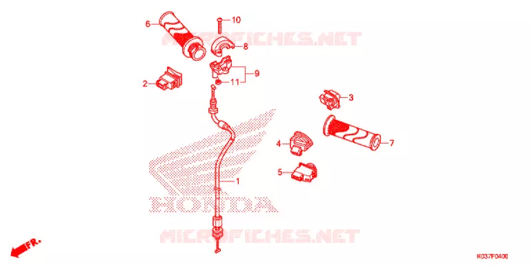 POIGNEE - COMMODO - CABLE Honda MOTO 110 WAVE 2015  AFS110CSFF