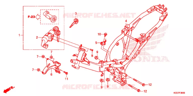 CADRE Honda MOTO 110 WAVE 2015  AFS110CSFF
