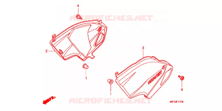 COUVERCLES LATERAUX Honda MOTO 600 HORNET 2010  CB600FA3A