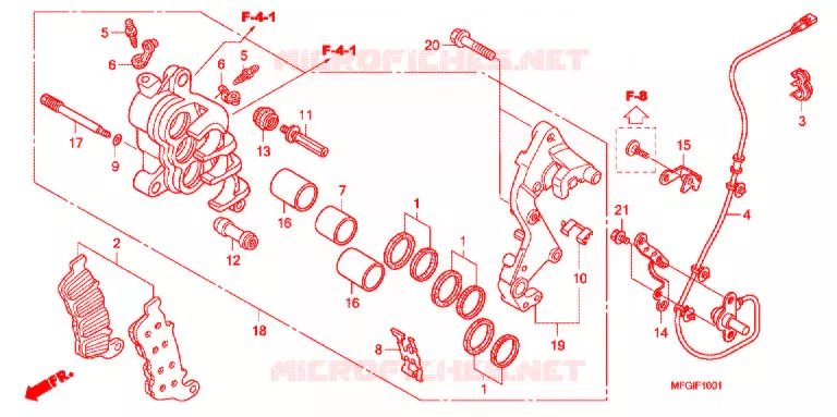 MACHOIRE DE FREIN AVANT D.  Honda MOTO 600 HORNET 2010  CB600FA3A