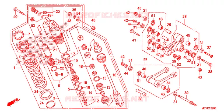 AMORTISSEUR ARRIERE Honda MOTO 450 CRF 2016  CRF450XE