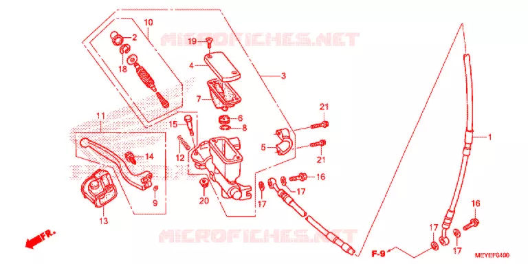 MAITRE CYLINDRE DE FREIN AVANT Honda MOTO 450 CRF 2014  CRF450XE