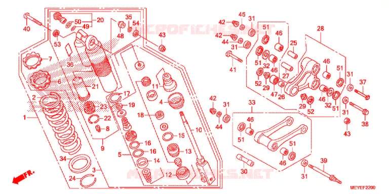AMORTISSEUR ARRIERE Honda MOTO 450 CRF 2014  CRF450XE