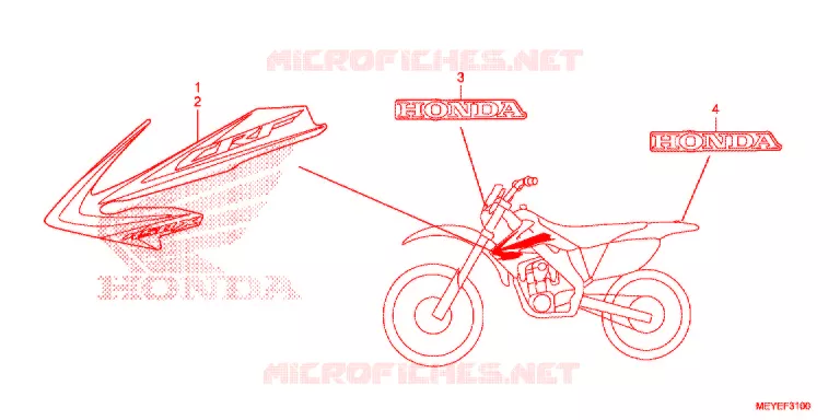 AUTOCOLLANTS Honda MOTO 450 CRF 2014  CRF450XE