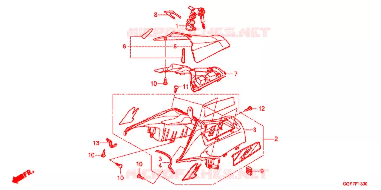PROTEGE JAMBES Honda SCOOTER 50 VISION 2013  NSC502WHD