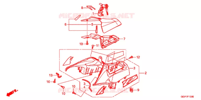 PROTEGE JAMBES Honda SCOOTER 50 VISION 2013  NSC502WHD