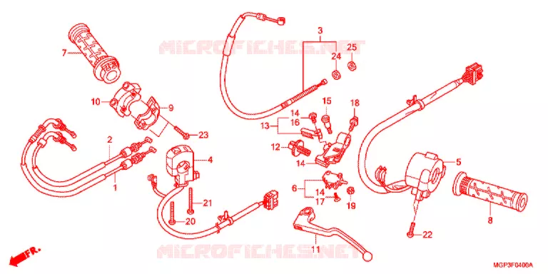 LEVIER DE GUIDON - CABLE - COMMODO Honda MOTO 1000 CBR 2014  CBR1000RAE