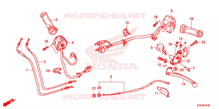LEVIER DE GUIDON - CABLE - COMMODO Honda MOTO 250 CBR 2015  CBR250RAF