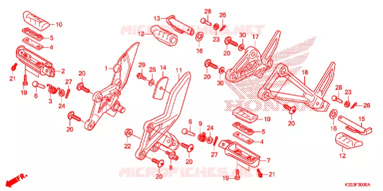 REPOSE PIED Honda MOTO 300 CBR 2015  CBR300RAF