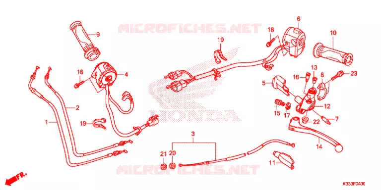 LEVIER DE GUIDON - CABLE - COMMODO Honda MOTO 300 CBR 2015  CBR300RF
