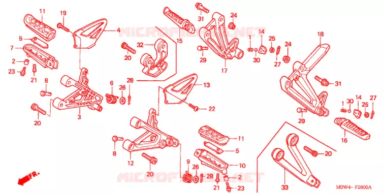 REPOSE PIED Honda MOTO 600 CBR 2006  CBR600F46