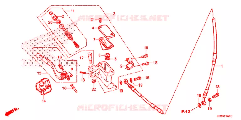 MAITRE CYLINDRE DE FREIN AVANT Honda MOTO 250 CRF 2015  CRF250RF