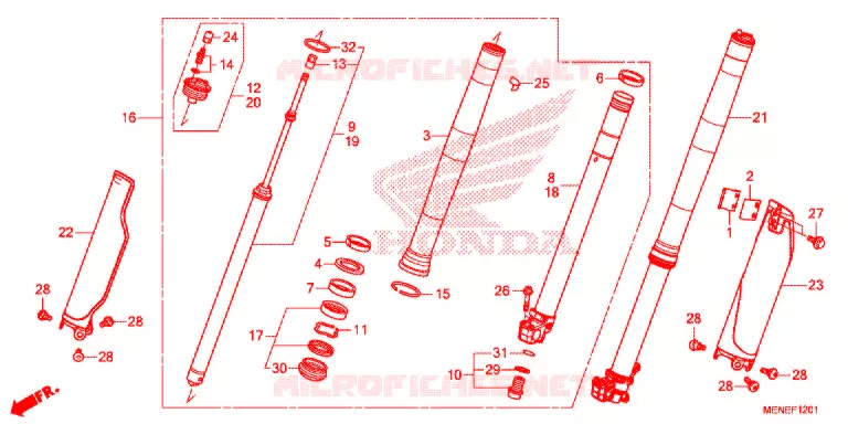 FOURCHE (F) Honda MOTO 450 CRF 2015  CRF450RF