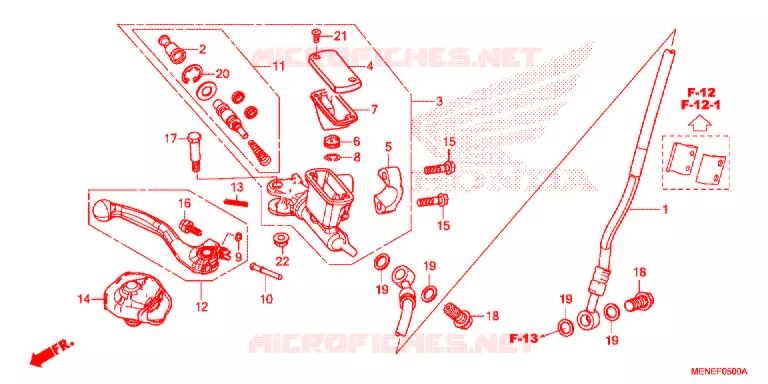 MAITRE CYLINDRE DE FREIN AVANT Honda MOTO 450 CRF 2015  CRF450RF