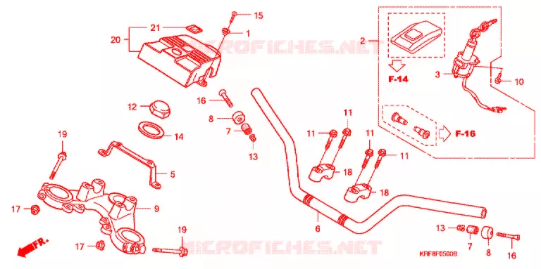 GUIDON - TE DE FOURCHE Honda MOTO 125 CG 2003  CGL1253WH3