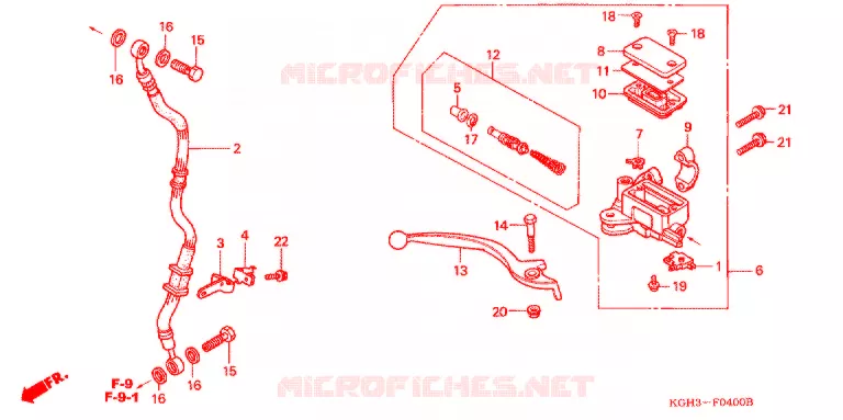 MAITRE CYLINDRE DE FREIN AVANT Honda MOTO 125 SONIC 2002  FS125M2