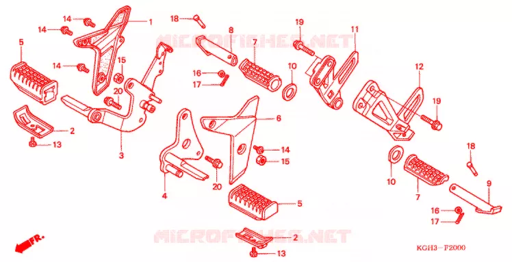 REPOSE PIED (FS1251/2/3) Honda MOTO 125 SONIC 2002  FS125M2