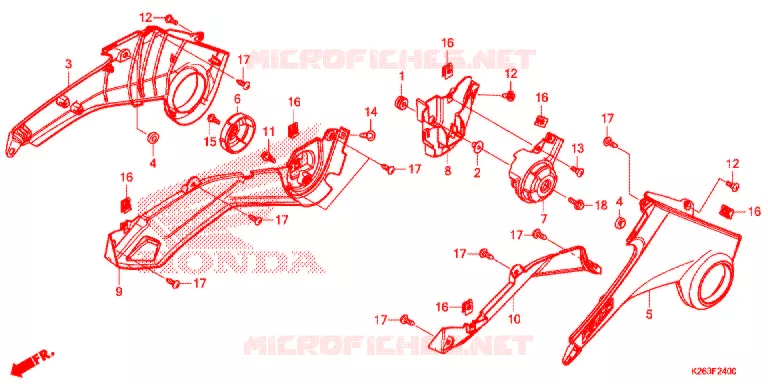 COUVERCLES LATERAUX Honda MOTO 125 MSX 2015  MSX125E