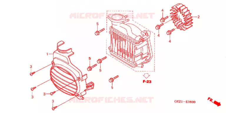 VENTILATEUR ET COUVERCLE DE RADIATEUR Honda SCOOTER 50 RUCKUS 2003  NPS503_A