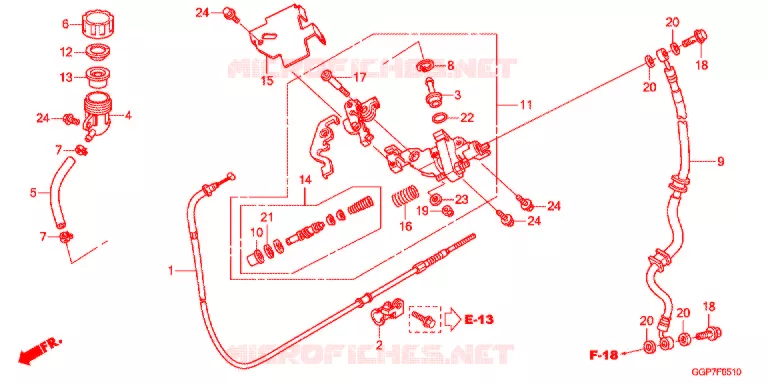 MAITRE-CYLINDRE DE FREIN (CBS) Honda SCOOTER 50 VISION 2015  NSC50T2E