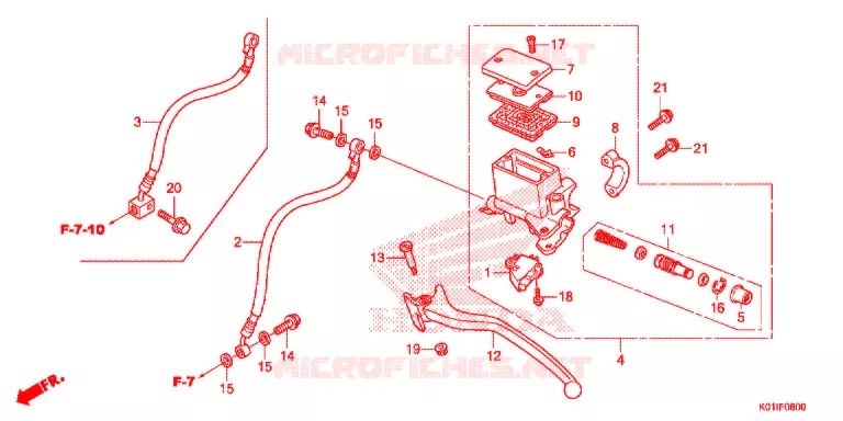 MAITRE CYLINDRE DE FREIN ARRIERE Honda SCOOTER 125 SH 2014  SH125ASE