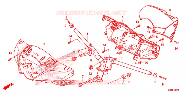 GUIDON - CARENAGE Honda SCOOTER 125 SH 2015  SH125ASE