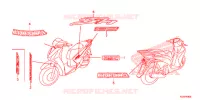 AUTOCOLLANTS pour Honda SH 125 ABS SPORTY de 2014