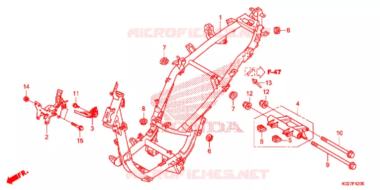 CADRE Honda SCOOTER 150 SH 2014  SH150ADE