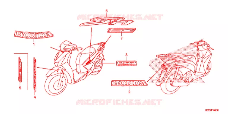 AUTOCOLLANTS Honda SCOOTER 150 SH 2015  SH150ADE