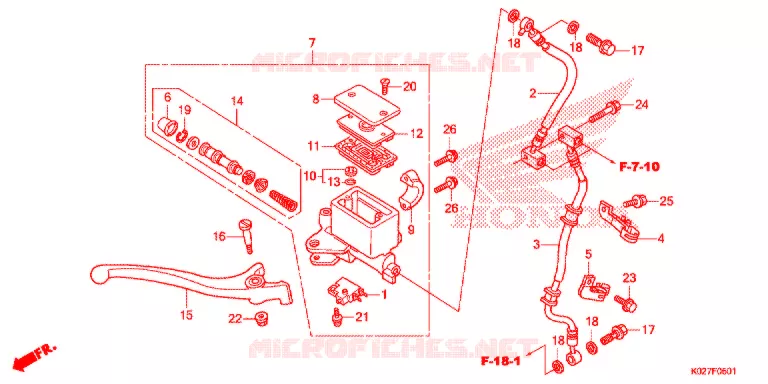 MAITRE CYLINDRE DE FREIN AVANT (ABS) Honda SCOOTER 150 SH 2014  SH150ADE