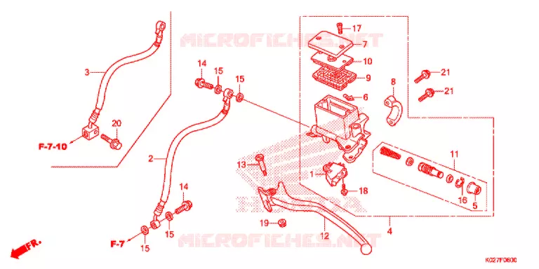 MAITRE CYLINDRE DE FREIN ARRIERE Honda SCOOTER 150 SH 2014  SH150ADE