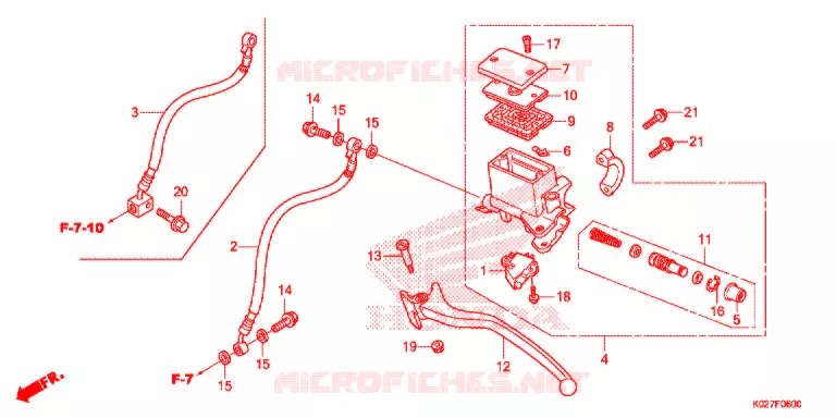 MAITRE CYLINDRE DE FREIN ARRIERE Honda SCOOTER 150 SH 2014  SH150ASE