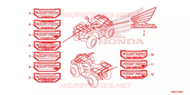 AUTOCOLLANTS Honda ATV 420 FOURTRAX 2015  TRX420FM1F