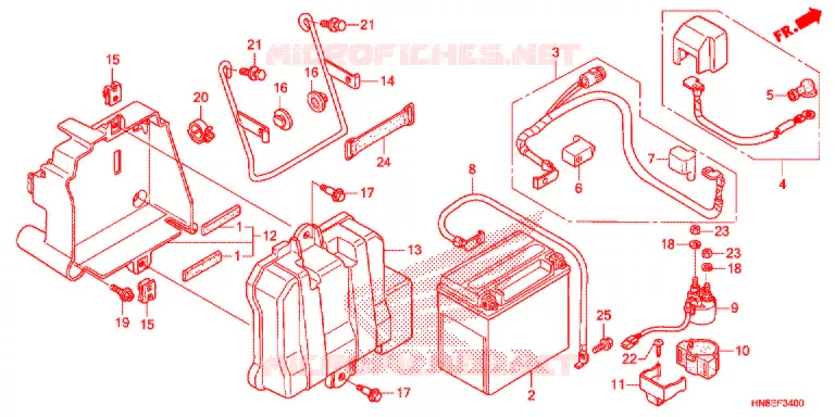 BATTERIE Honda ATV 680 FOURTRAX 2020  TRX680FAF