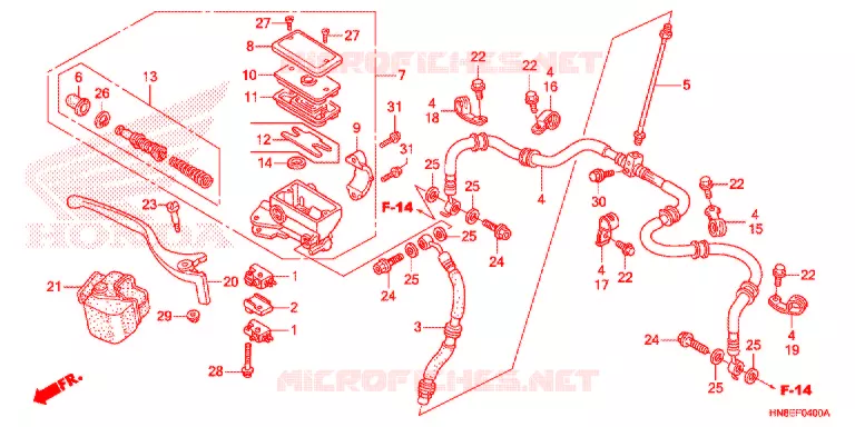 MAITRE CYLINDRE DE FREIN AVANT Honda ATV 680 FOURTRAX 2020  TRX680FAF