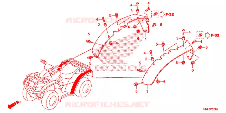 PROTECTION D'AILE Honda ATV 680 FOURTRAX 2023  TRX680FAF
