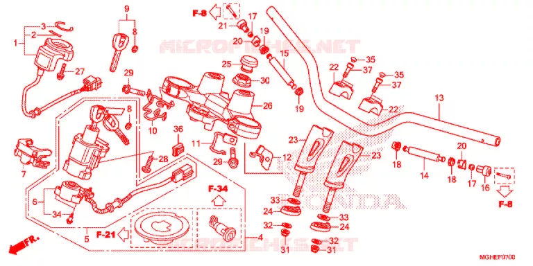 GUIDON - TE DE FOURCHE Honda MOTO 1200 CROSSTOURER 2014  VFR1200XLE