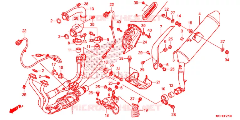 SILENCIEUX D'ECHAPPEMENT Honda MOTO 1200 CROSSTOURER 2014  VFR1200XLE