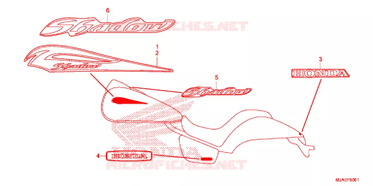 EMBLEME (VT750C2B/C2S) Honda MOTO 750 SHADOW 2014  VT750C2SE