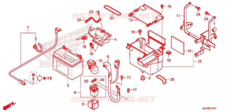 BATTERIE (VT750CS/C2S) Honda MOTO 750 SHADOW 2014  VT750C2SE