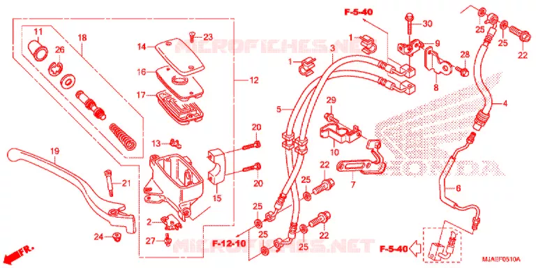 MAITRE CYLINDRE DE FREIN AVANT (VT750CS) Honda MOTO 750 SHADOW 2014  VT750CSE