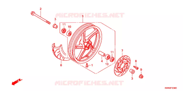 ROUE AVANT Honda SCOOTER 125 PCX 2017  WW125EX2E