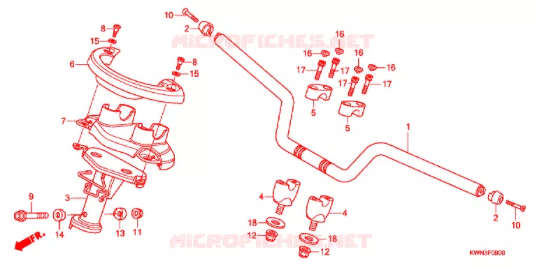 GUIDON - CARENAGE Honda SCOOTER 125 PCX 2014  WW125EX2E