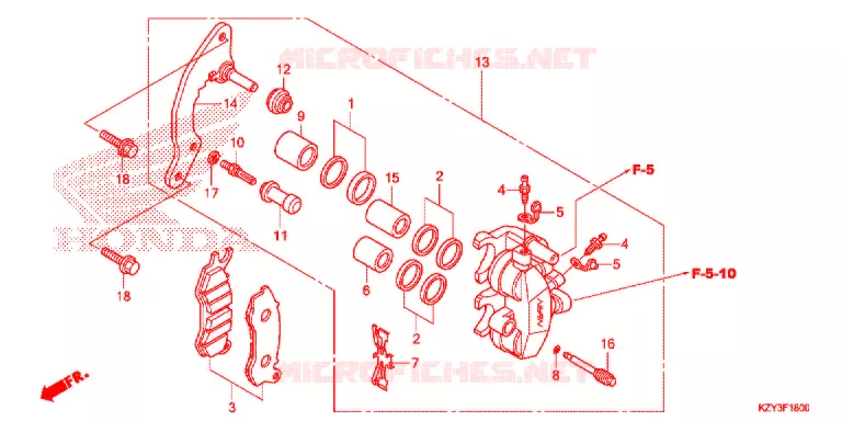 ETRIER DE FREIN AVANT Honda SCOOTER 150 PCX 2012  WW150C